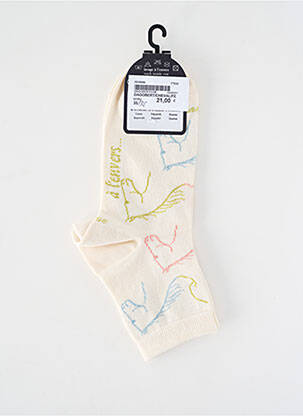 Chaussettes stretch beige DAGOBERT A L'ENVERS femme