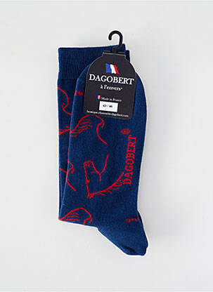 Chaussettes stretch bleu DAGOBERT A L'ENVERS femme