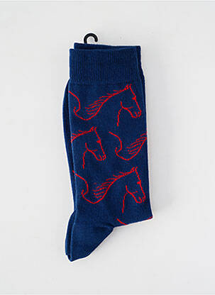 Chaussettes stretch bleu DAGOBERT A L'ENVERS femme