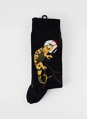 Chaussettes stretch noir DAGOBERT A L'ENVERS homme