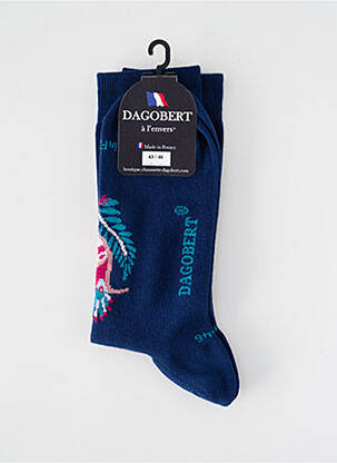 Chaussettes stretch bleu DAGOBERT A L'ENVERS femme