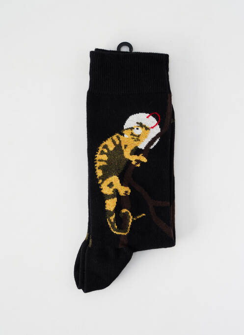 Chaussettes maille fine noir DAGOBERT A L'ENVERS homme