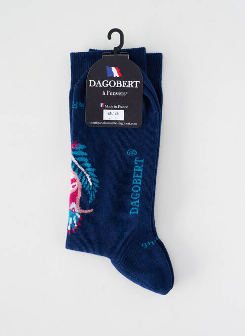 Chaussettes maintien élastique bleu DAGOBERT A L'ENVERS femme