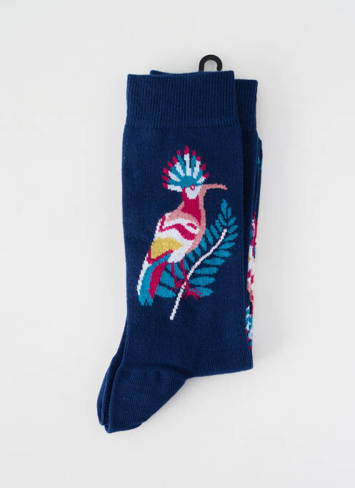 Chaussettes maintien élastique bleu DAGOBERT A L'ENVERS femme