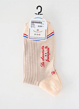 Chaussettes stretch beige LA CHAUSSETTE FRANÇAISE femme