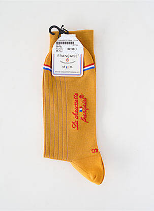 Chaussettes stretch jaune LA CHAUSSETTE FRANÇAISE femme