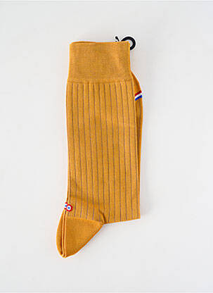 Chaussettes stretch jaune LA CHAUSSETTE FRANÇAISE femme