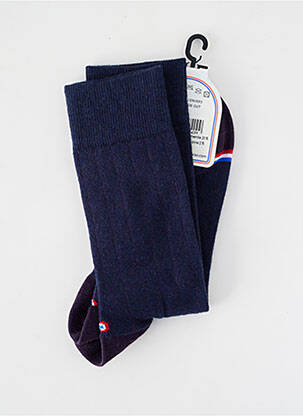 Chaussettes stretch bleu LA CHAUSSETTE FRANÇAISE homme