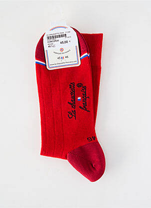 Chaussettes stretch rouge LA CHAUSSETTE FRANÇAISE homme