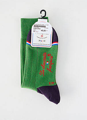 Chaussettes stretch vert LA CHAUSSETTE FRANÇAISE homme