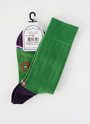 Chaussettes stretch vert LA CHAUSSETTE FRANÇAISE homme