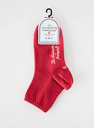 Chaussettes maille fine rouge LA CHAUSSETTE FRANÇAISE femme