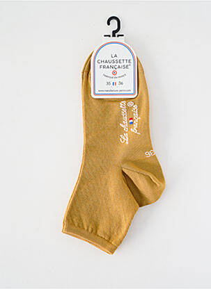 Chaussettes stretch jaune LA CHAUSSETTE FRANÇAISE femme