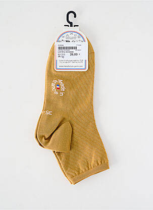 Chaussettes stretch jaune LA CHAUSSETTE FRANÇAISE femme