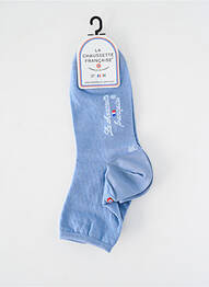 Chaussettes maille fine bleu LA CHAUSSETTE FRANÇAISE femme