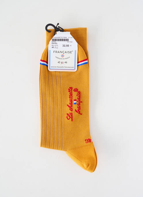 Chaussettes maintien élastique jaune LA CHAUSSETTE FRANÇAISE femme
