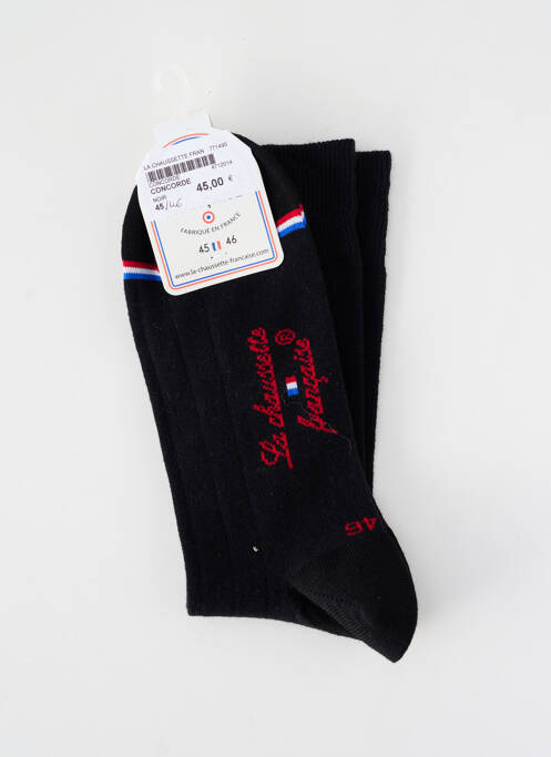Chaussettes maille fine noir LA CHAUSSETTE FRANÇAISE homme