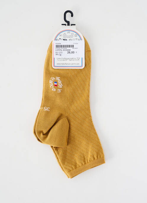 Chaussettes maintien élastique jaune LA CHAUSSETTE FRANÇAISE femme