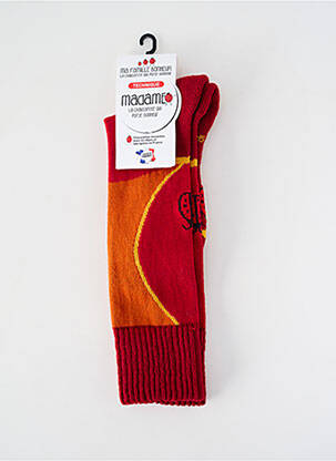 Chaussettes imprimé fantaisie rouge MA FAMILLE BONHEUR femme