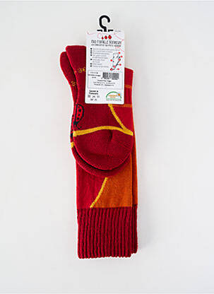 Chaussettes imprimé fantaisie rouge MA FAMILLE BONHEUR femme