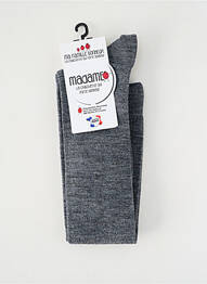 Chaussettes stretch gris MA FAMILLE BONHEUR femme
