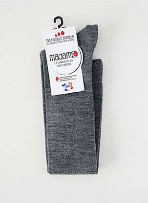 Chaussettes stretch gris MA FAMILLE BONHEUR femme