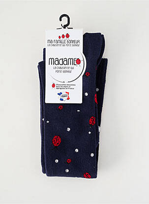 Chaussettes imprimé fantaisie bleu MA FAMILLE BONHEUR femme