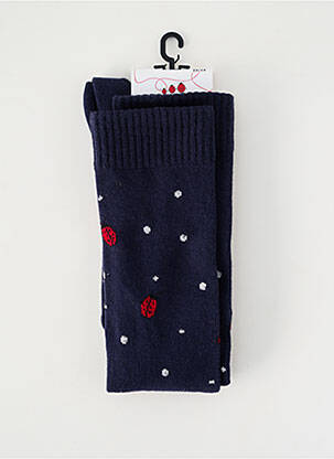 Chaussettes imprimé fantaisie bleu MA FAMILLE BONHEUR femme