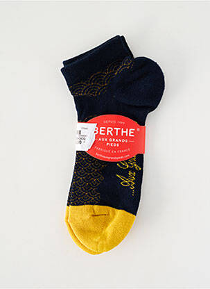 Chaussettes imprimé fantaisie jaune BERTHE AUX GRANDS PIEDS femme