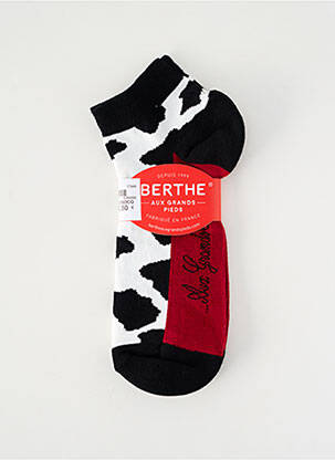 Chaussettes imprimé fantaisie noir BERTHE AUX GRANDS PIEDS femme