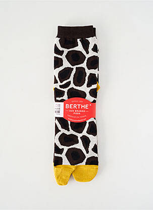 Chaussettes stretch marron BERTHE AUX GRANDS PIEDS homme