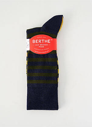 Chaussettes stretch bleu BERTHE AUX GRANDS PIEDS homme