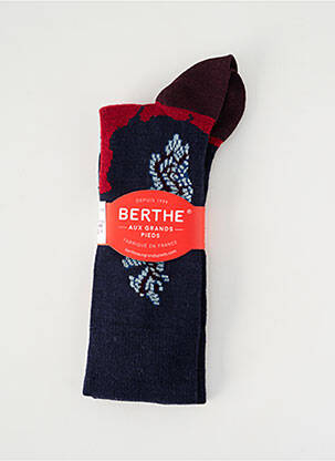 Chaussettes imprimé fantaisie bleu BERTHE AUX GRANDS PIEDS femme