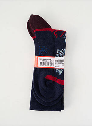 Chaussettes imprimé fantaisie bleu BERTHE AUX GRANDS PIEDS femme