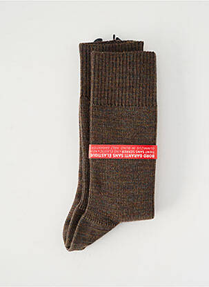 Chaussettes stretch marron LA CHAUSSETTE FRANÇAISE homme