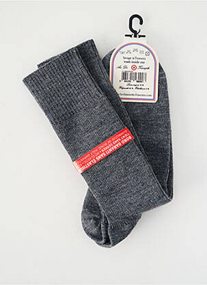 Chaussettes stretch gris LA CHAUSSETTE FRANÇAISE homme