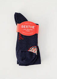 Chaussettes stretch bleu BERTHE AUX GRANDS PIEDS femme