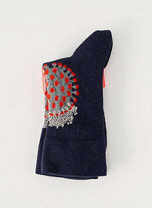 Chaussettes stretch bleu BERTHE AUX GRANDS PIEDS femme
