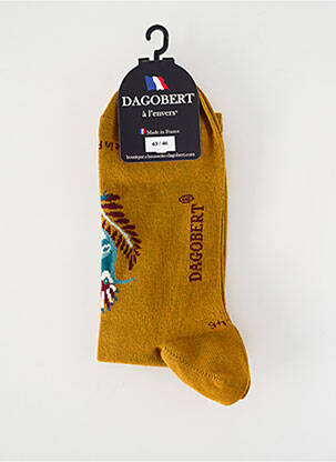 Chaussettes stretch jaune DAGOBERT A L'ENVERS femme