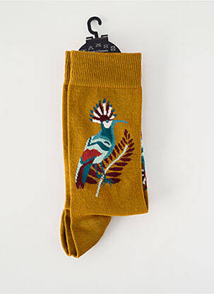 Chaussettes stretch jaune DAGOBERT A L'ENVERS femme