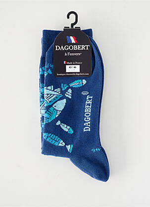 Chaussettes stretch bleu DAGOBERT A L'ENVERS femme