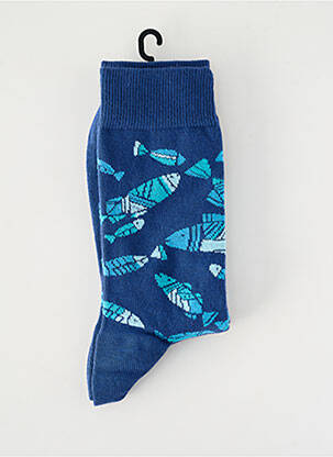Chaussettes stretch bleu DAGOBERT A L'ENVERS femme
