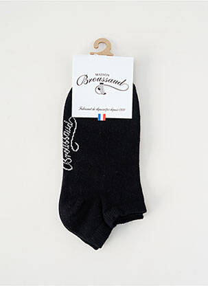 Chaussettes stretch noir MAISON BROUSSAUD homme