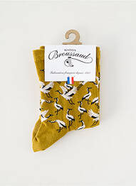 Chaussettes stretch jaune MAISON BROUSSAUD femme