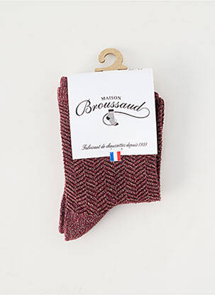 Chaussettes stretch rouge MAISON BROUSSAUD femme