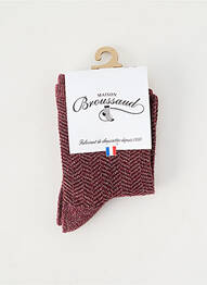 Chaussettes stretch rouge MAISON BROUSSAUD femme