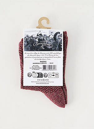 Chaussettes stretch rouge MAISON BROUSSAUD femme