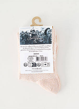 Chaussettes stretch rose MAISON BROUSSAUD femme