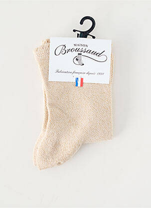 Chaussettes stretch beige MAISON BROUSSAUD femme