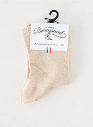 Chaussettes stretch beige MAISON BROUSSAUD femme